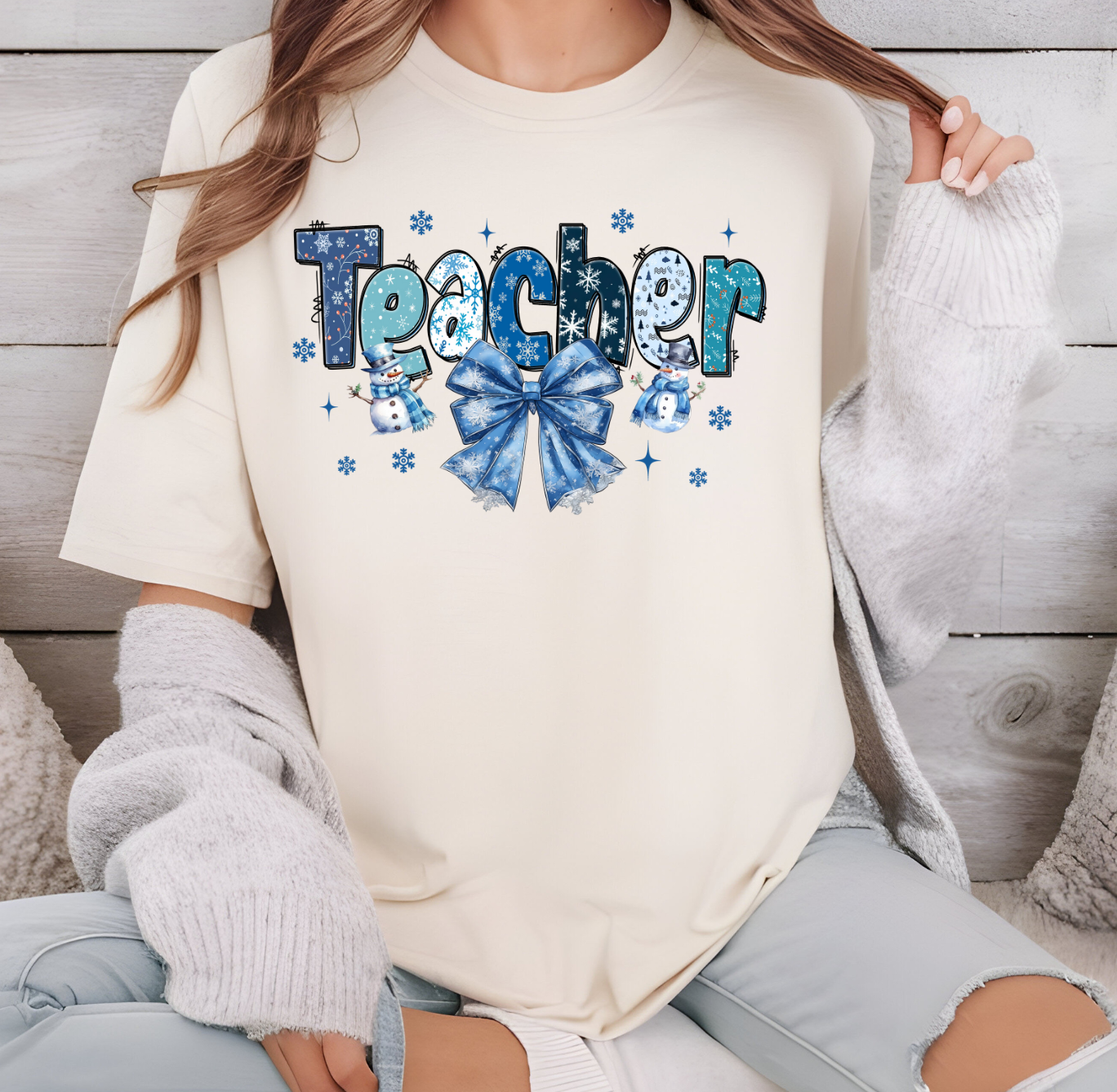 Winter Teacher Doodle Short Sleeve