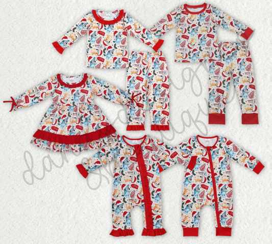 *PRE-ORDER* Christmas Blue Dog Pajamas