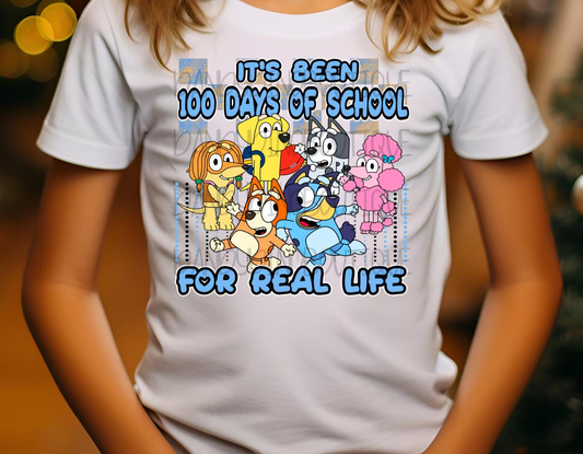 100 Days of School For Real Life Dog Short Sleeve