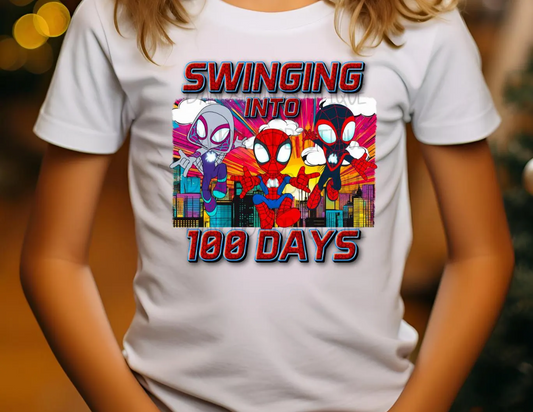 100 Days of School Spider Superhero Short Sleeve