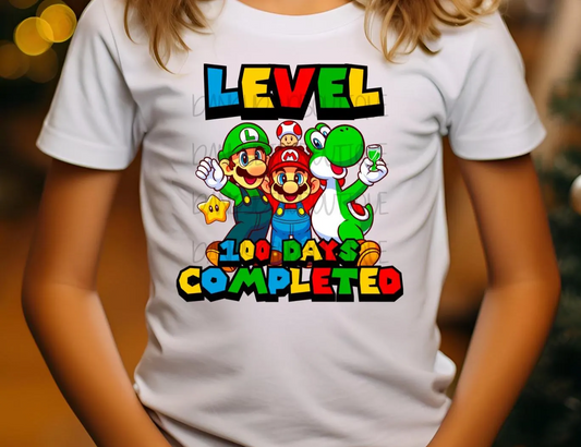 100 Days of School Super Level 100 Game Short Sleeve