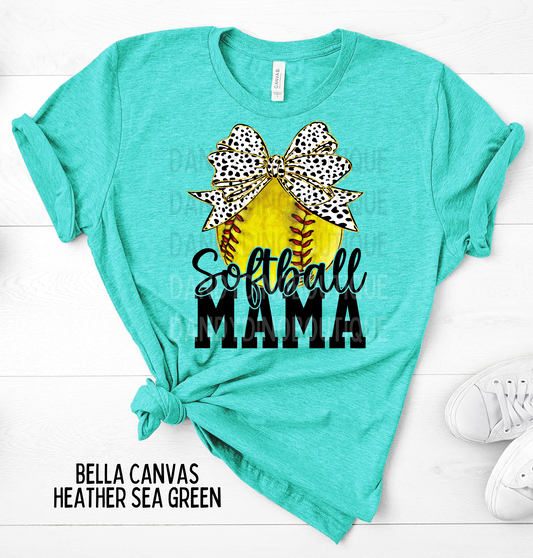 Softball Mama Dot Bow Short Sleeve Shirt