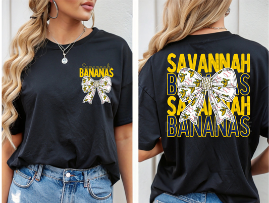 Bananas Baseball Bow Short Sleeve