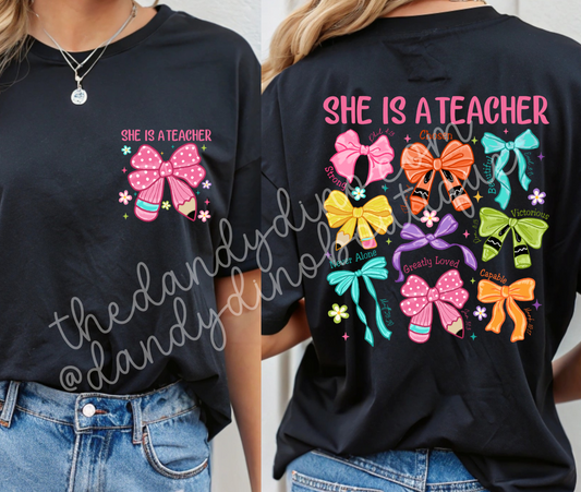 She Is A Teacher Short Sleeve