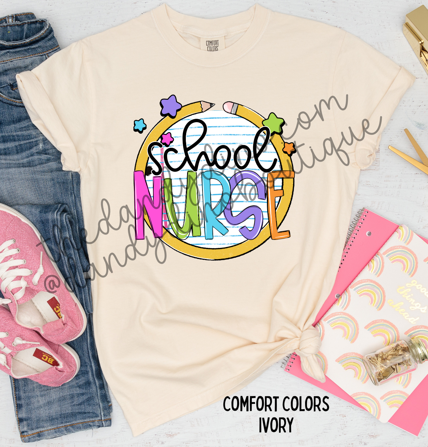 School Nurse Composition Pencil Short Sleeve