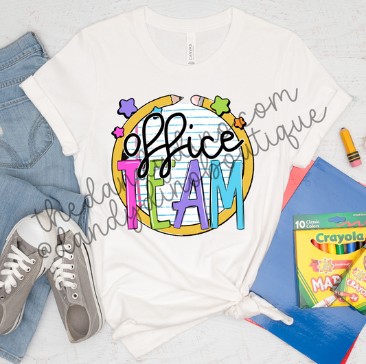 Office Team Composition Pencil Short Sleeve