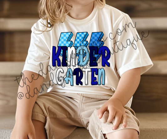 Blue Checkered Lightning Grade Level Short Sleeve