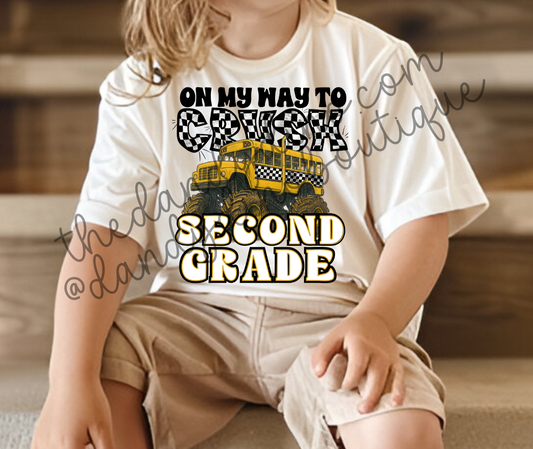 Crush Grade Level Bus Monster Truck Short Sleeve