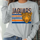 Jaguars Checkered Stripe Mascot - Long Sleeve