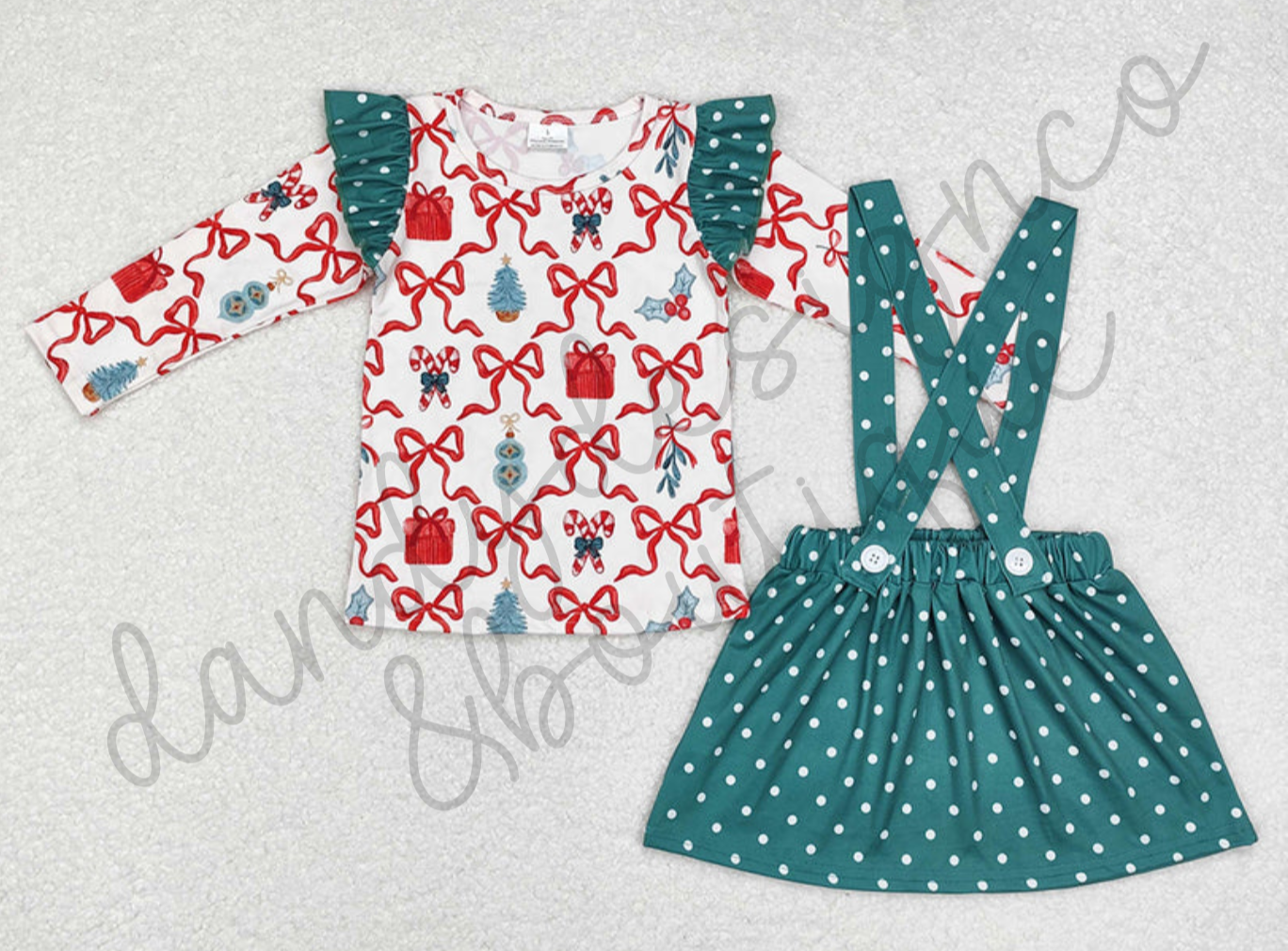 *PRE-ORDER* Christmas Bow Skirt Set/Romper